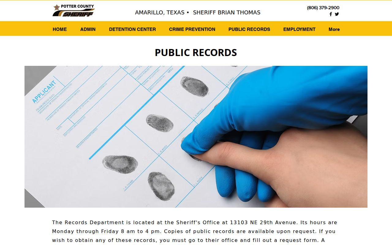 Potter County active warrants: Sheriff Records Department access rules